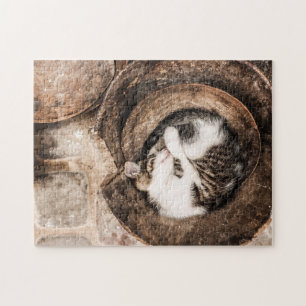 Skapa ditt eget - katten ta sig en tupplur pussel