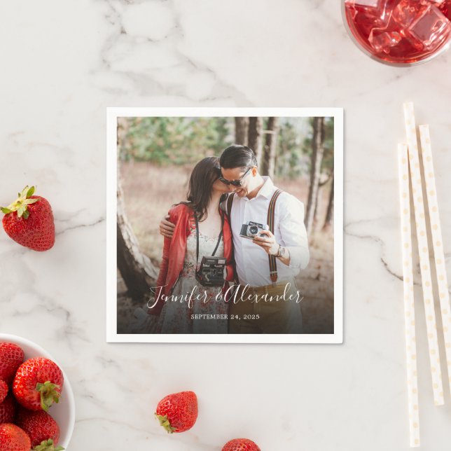 Skapa ditt eget landsbyggsbröllop för rejält foto pappersservett (Insitu)