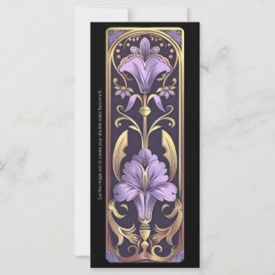 Skapa ditt eget Lila blommor Art Deco-bokmärke