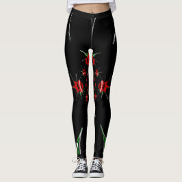 Skapa ditt eget, livliga, svarta rött leggings