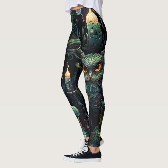 Skapa Ditt Eget Ljusstak Goblin Ugglor Bo Leggings (Vänster)