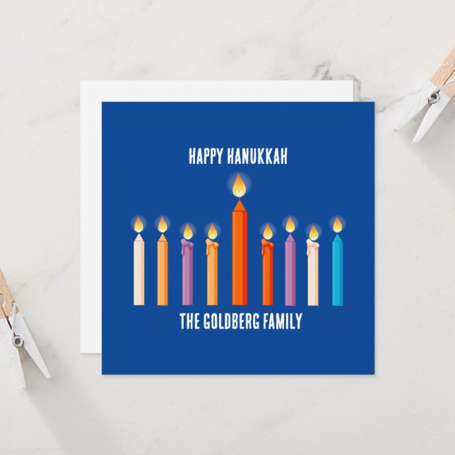 Skapa ditt eget Lycklig Hanukkah-kort (Fram/Back In Situ)