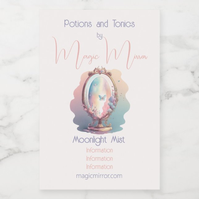 Skapa ditt eget magiska Spegel Vinetikett (Enkel etikett)