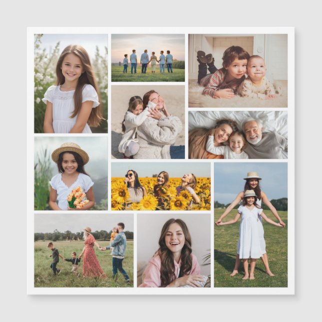 Skapa ditt eget magnetiska kort med 10 fotokollage (Framsida)