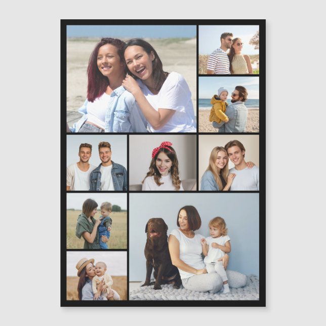 Skapa ditt eget magnetiska kort med 9 fotokollage (Framsida)