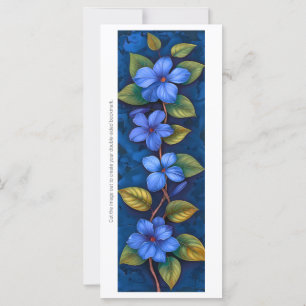 Skapa ditt eget målade bokmärkskort för Blåa blomm
