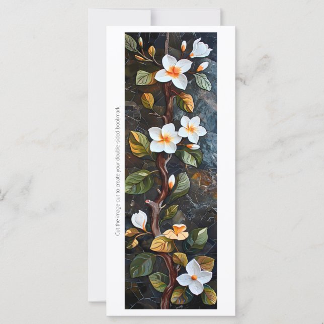 Skapa ditt eget målade frangipani-bokmärkskort (Framsida)