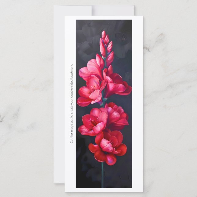 Skapa ditt eget målade röda Gladiolus-bokmärke (Framsida)
