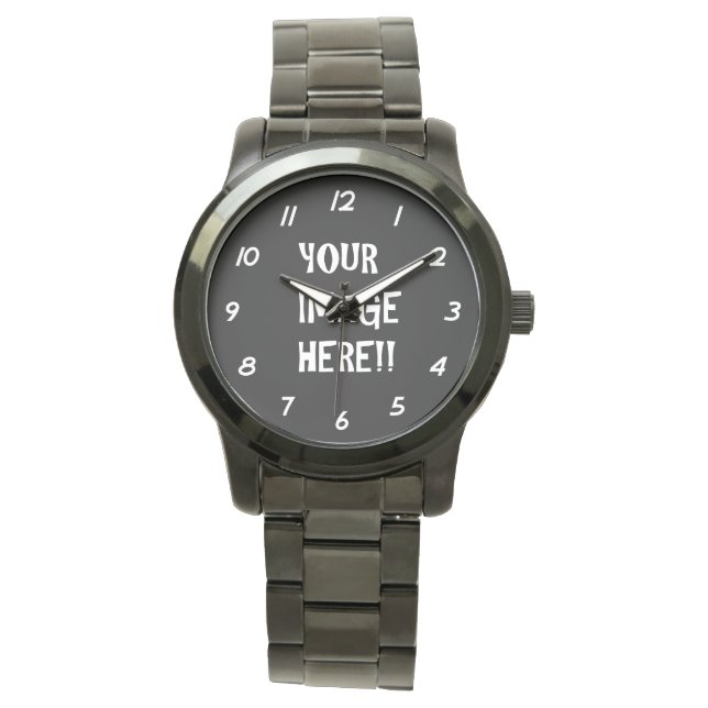 Skapa ditt eget Manar Oversized Black Bracelet Armbandsur (Framsida)