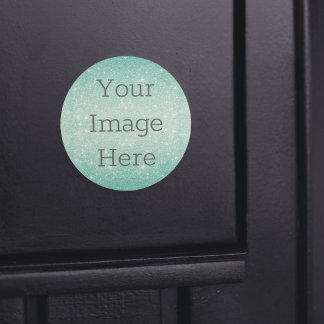 Skapa Ditt Eget Metalliska Aqua Blå Glitterdamm Runt Klistermärke