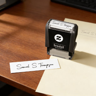 Skapa ditt eget minimalistiska eleganta signaturna självfärgande stämpel