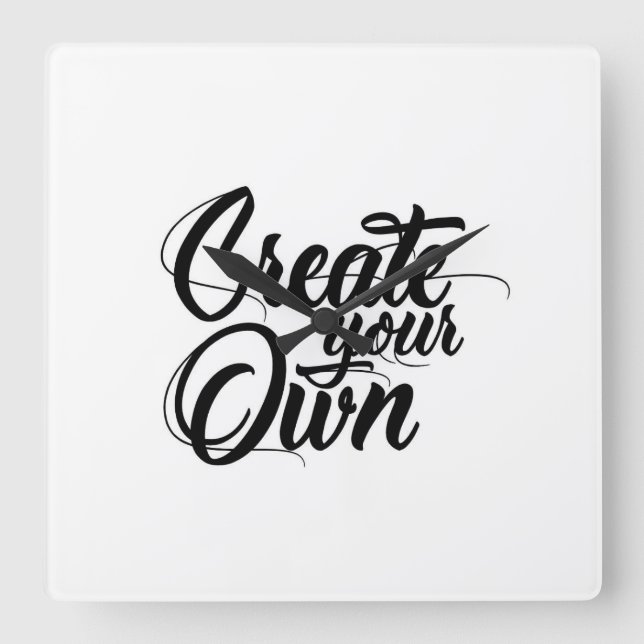 Skapa ditt eget minimalistiska vägglås fyrkantig klocka (Framsida)