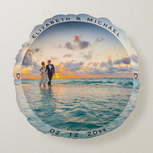 Skapa ditt eget minnesvärda foto Bröllop i Weds Rund Kudde (Framsidan)