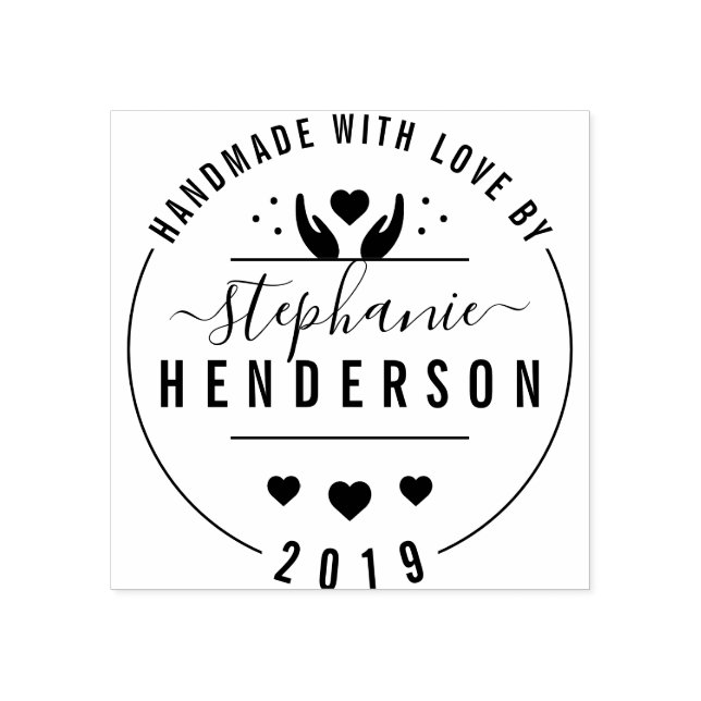 Skapa ditt eget moderna hantverk "Handmade with Kä Stämpel (Tryck)