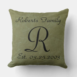 Skapa ditt eget monogram av olivsaftläder kudde