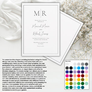 Skapa Ditt Eget Monogram Elegant Bröllop Inbjudningar