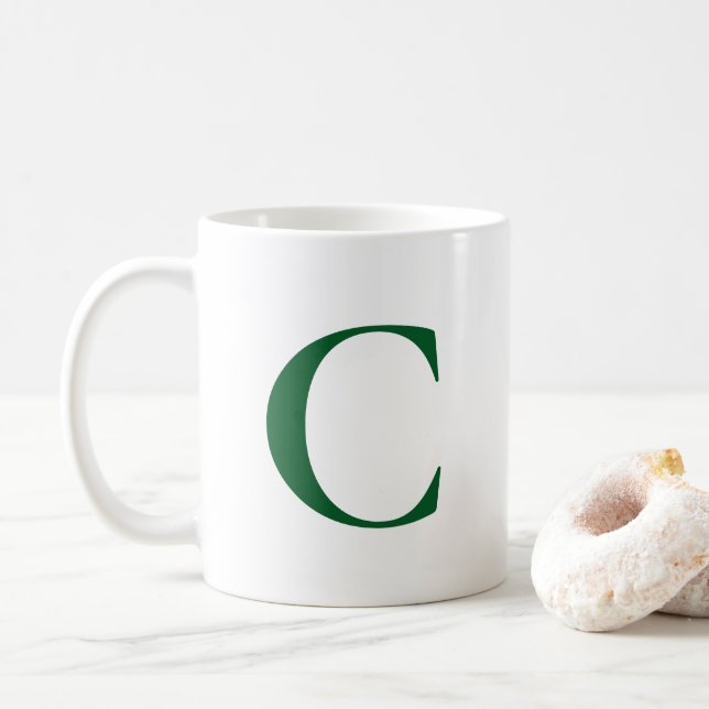 Skapa ditt eget Monogram för stor Grönt Kaffemugg (Med munk)