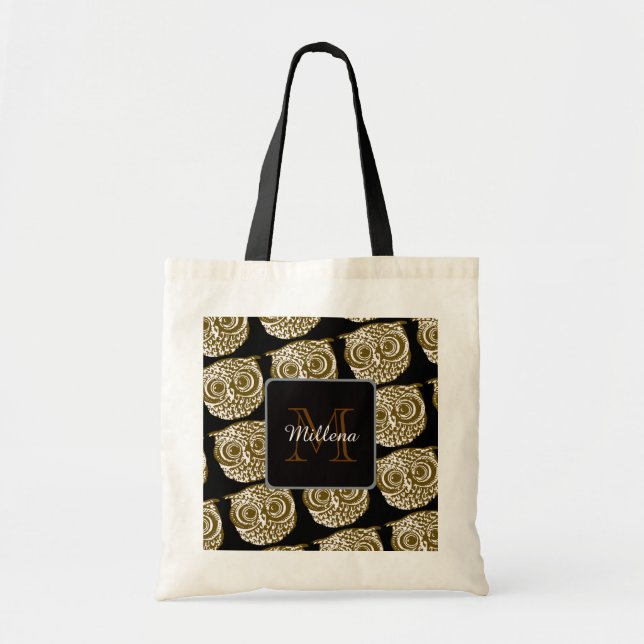 skapa ditt eget monogrammade uggla tygkasse (Framsidan)