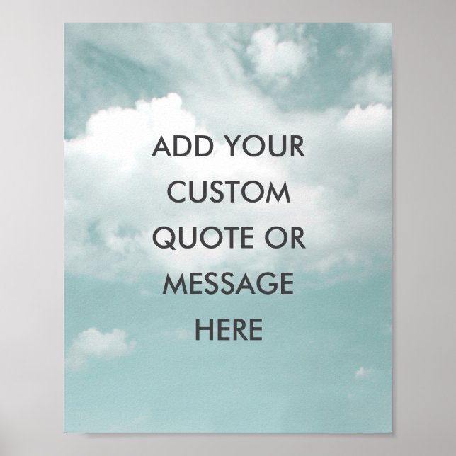 Skapa Ditt Eget Motivationscitat - Himmel - Moln Poster (Framsidan)