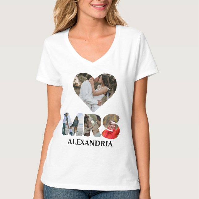 Skapa ditt eget Mr. och Mrs. Photo Matching-par T Shirt (Framsida)