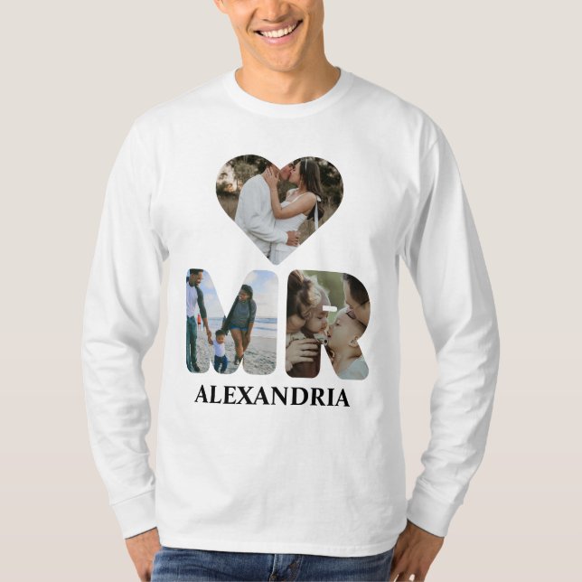 Skapa ditt eget Mr. och Mrs. Photo Matching-par T Shirt (Framsida)