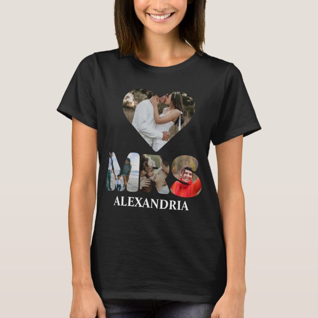 Skapa ditt eget Mr. och Mrs. Photo Matching-par T Shirt (Framsida)