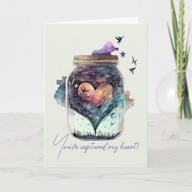 Skapa Ditt Eget Mystiska Hjärtas Kärlek Helgkort (Framsida)