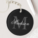 Skapa ditt eget namn, Monogram Calligraphy Black<br><div class="desc">Skapa en egen nyckelkedja för personlig med ditt eget namn och monogram. Om du vill redigera den här designmallen redigerar du bara fälten som visas ovan. Du kan enkelt lägga till mer text eller bilder,  anpassa typsnitt och färg. Behandla dig själv eller gör perfekten till familj och vänner!</div>