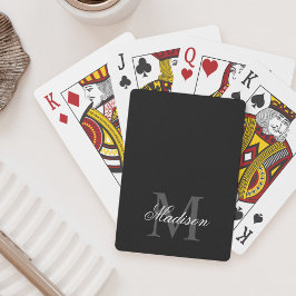 Skapa ditt eget namn, Monogram Calligraphy Black Casinokort