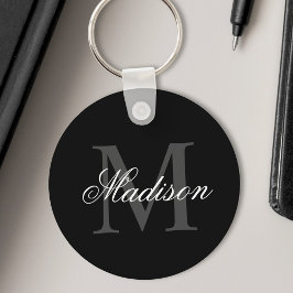 Skapa ditt eget namn, Monogram Calligraphy Black Nyckelring