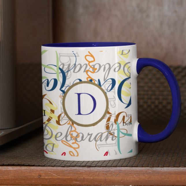 Skapa ditt eget Namn Mönster med monogram Mugg (life is better with coffee...)