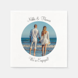 Skapa Ditt Eget Namn På Förlovningspar Fotografi Pappersservett