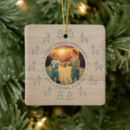 Skapa ditt eget nordiska familjefoto jul julgransprydnad keramik