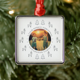 Skapa ditt eget nordiska familjefoto jul julgransprydnad metall
