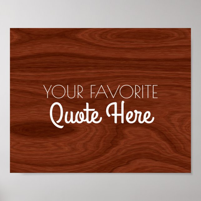 Skapa ditt eget offerttecken | Elegant Wood-utseen Poster (Framsidan)