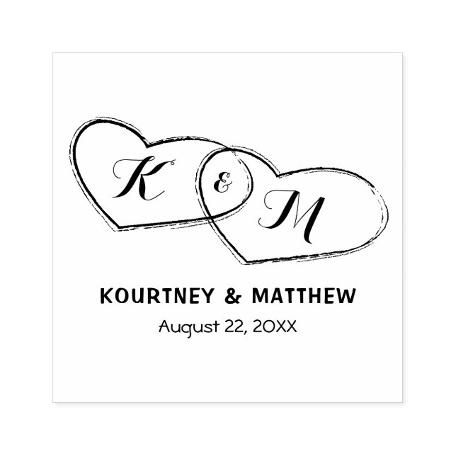 Skapa ditt eget par Hearts Bröllop Stämpel (Tryck)