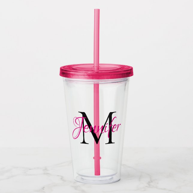 Skapa ditt eget Personlig Monogram Take Away Mugg (Framsida)