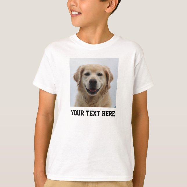 Skapa ditt eget Pet Hund Photo Namn T Shirt (Framsida)