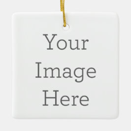 Skapa ditt eget porslinfyrkantsmönster julgransprydnad keramik