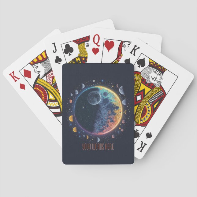 Skapa ditt eget regnbåge Måne Casinokort (Baksidan)