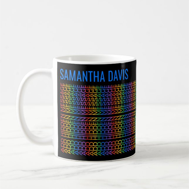 Skapa Ditt Eget Regnbågsdolda Meddelande & Namn B Kaffemugg (Vänster)