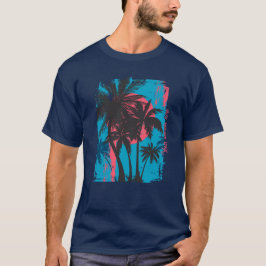 Skapa ditt eget Retro Art Tropical Sunset T Shirt