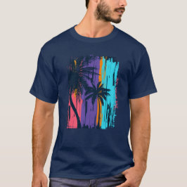 Skapa ditt eget Retro Art Tropical Sunset T Shirt