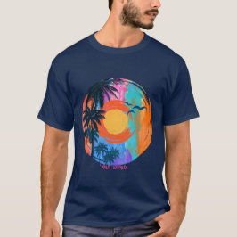 Skapa ditt eget Retro Art Tropical Sunset T Shirt