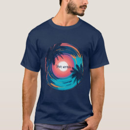 Skapa ditt eget Retro Art Tropical Sunset T Shirt