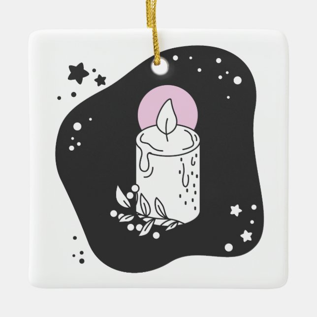 Skapa ditt eget Retro-julljus Julgransprydnad Keramik (Framsida)