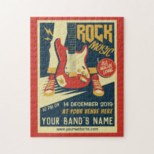 Skapa ditt eget Retro Rock musik puzzel Pussel