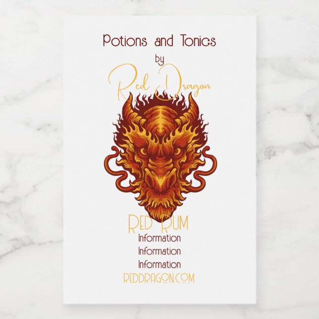 Skapa ditt eget röda drake mat etikett (Singel etikett)