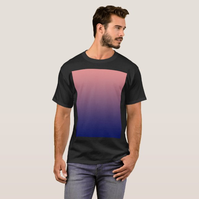 Skapa ditt eget| rosa av lax till blå gradient t-shirt (Hel framsida)