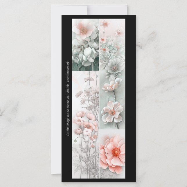Skapa ditt eget Rosa Flower Collage Bookmark-kort (Framsida)